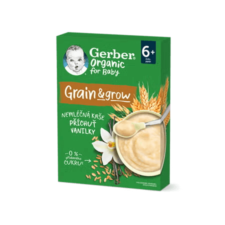 GERBER Organic nemléčná kaše s příchutí vanilky 200 g