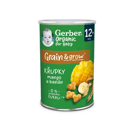GERBER Organic křupky s mangem a banánem 35 g