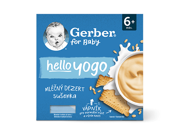 GERBER hello yogo mléčný dezert se sušenkami 4x100 g