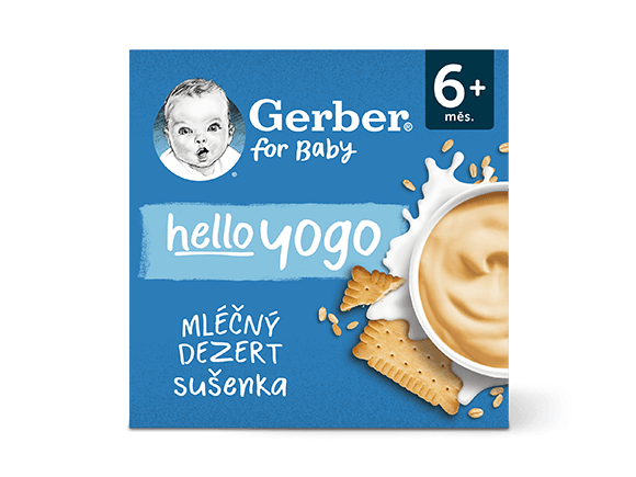 GERBER hello yogo mléčný dezert se sušenkami 4x100 g