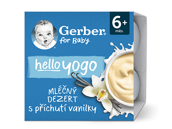 GERBER hello yogo mléčný dezert s příchutí vanilky 4x100 g