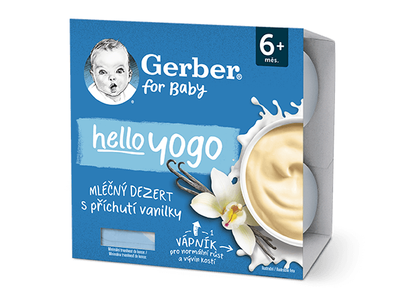 GERBER hello yogo mléčný dezert s příchutí vanilky 4x100 g