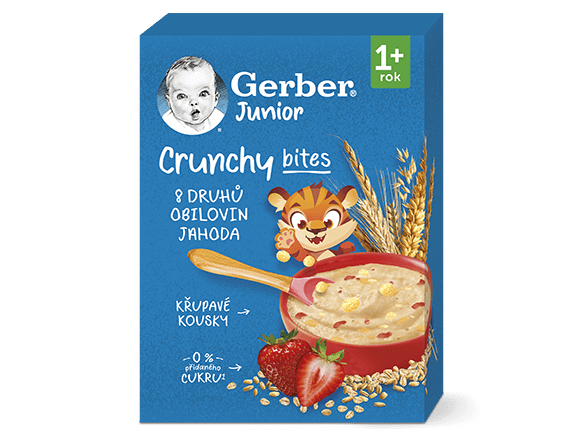 GERBER Junior nemléčná kaše jahodová s křupavými kousky 200 g