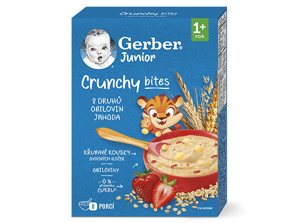 GERBER Junior nemléčná kaše jahodová s křupavými kousky 200 g