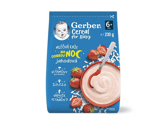 GERBER Cereal mléčná kaše jahodová