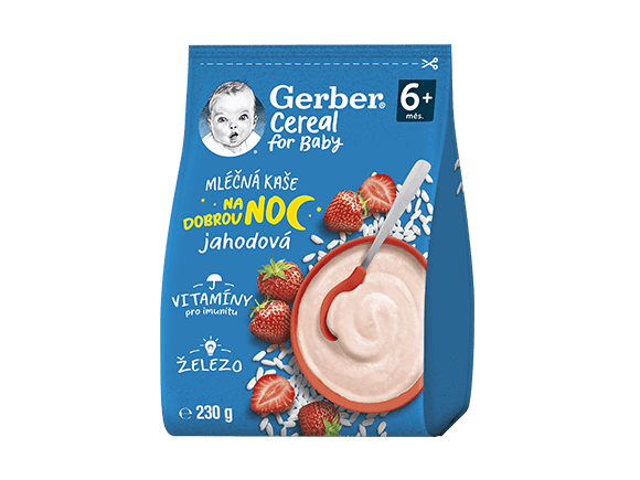 GERBER Cereal mléčná kaše jahodová