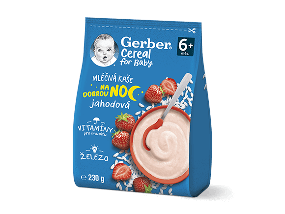 GERBER Cereal mléčná kaše jahodová