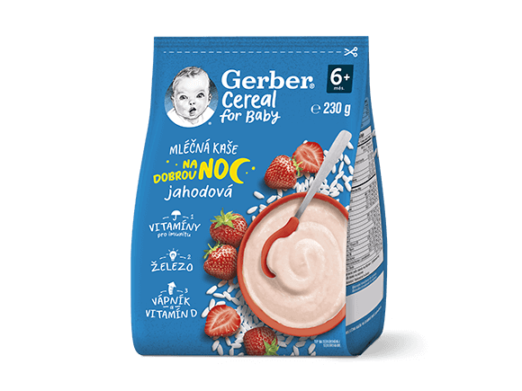 GERBER Cereal mléčná kaše jahodová
