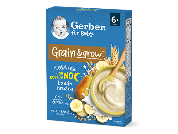 GERBER mléčná kaše banán a hruška 200 g