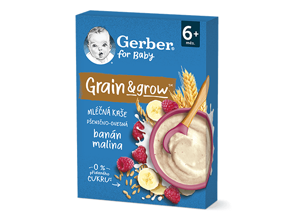 GERBER mléčná kaše banán a malina 200 g