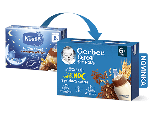 GERBER Cereal mlíčko s kaší s příchutí kakaa 2x200 ml