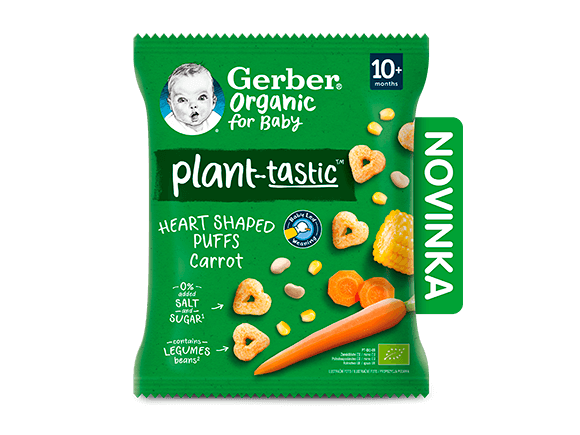 GERBER Organic křupavá srdíčka s mrkví 28 g