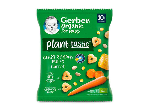 GERBER Organic křupavá srdíčka s mrkví 28 g