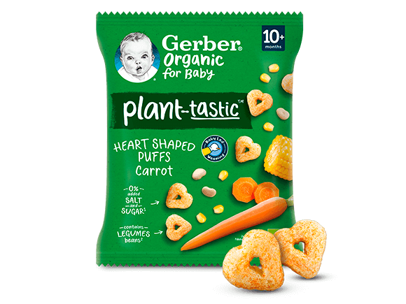 GERBER Organic křupavá srdíčka s mrkví 28 g