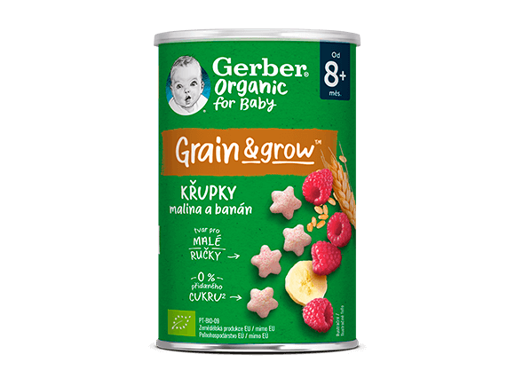 GERBER Organic křupky s banánem a malinami 35 g