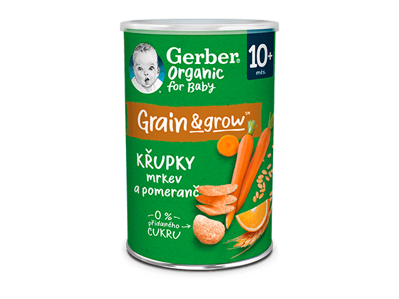 GERBER Organic křupky s mrkví a pomerančem 35 g