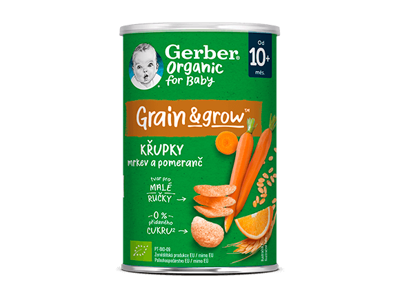 GERBER Organic křupky s mrkví a pomerančem 35 g