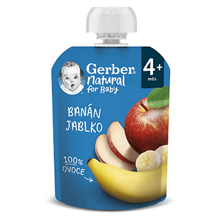 GERBER Natural kapsička banán a jablko 90 g