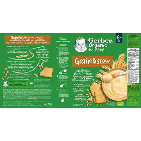 GERBER Organic nemléčná kaše s příchutí sušenky 200 g