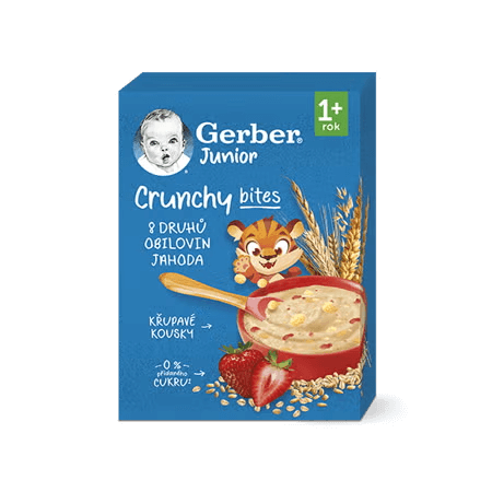 GERBER Junior nemléčná kaše jahodová s křupavými kousky 200 g