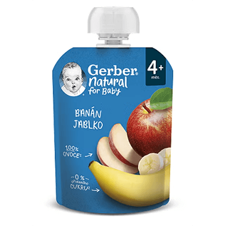 GERBER Natural kapsička banán a jablko 90 g