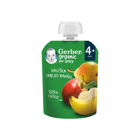 GERBER Organic kapsička hruška, jablko a banán 90 g