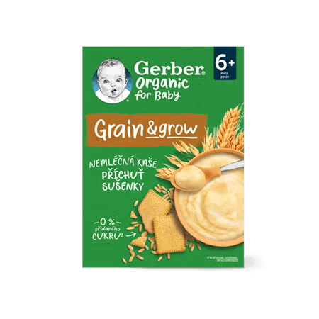 GERBER Organic nemléčná kaše s příchutí sušenky 200 g