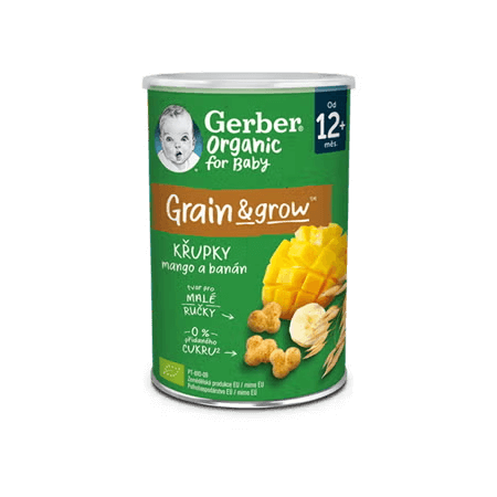 GERBER Organic křupky s mangem a banánem 35 g