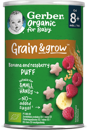 GERBER Organic křupky s banánem a malinami 35 g