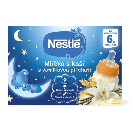 NESTLÉ Mlíčko s kaší​  s vanilkovou příchutí 2 x 200 ml