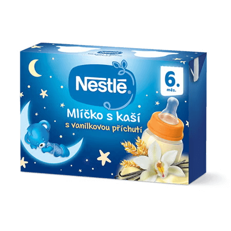NESTLÉ Mlíčko s kaší​  s vanilkovou příchutí 2 x 200 ml
