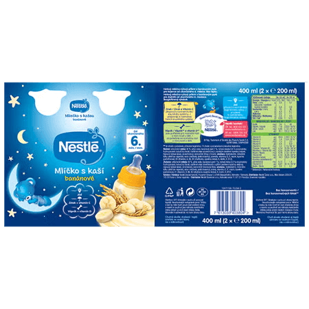 NESTLÉ Mlíčko s kaší banánové 2 x 200 ml