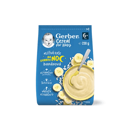 GERBER Cereal mléčná kaše banánová na dobrou noc 230 g