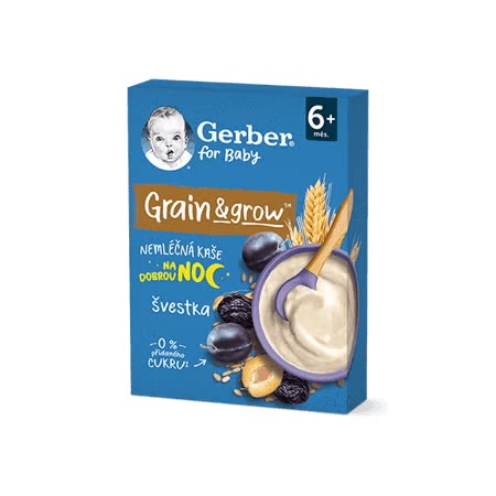 GERBER nemléčná kaše pšenično-ovesná švestka 200 g