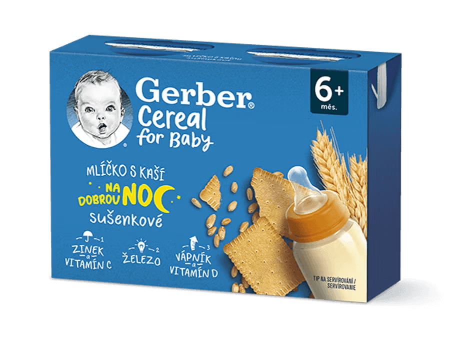 GERBER Cereal mlíčko s kaší sušenkové 2x200 ml