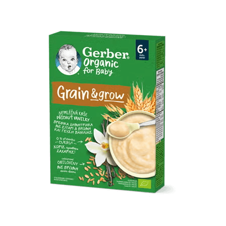 GERBER Organic nemléčná kaše s příchutí vanilky 200 g