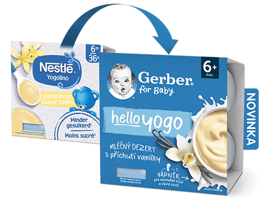 GERBER hello yogo mléčný dezert s příchutí vanilky 4x100 g