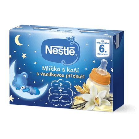 NESTLÉ Mlíčko s kaší​  s vanilkovou příchutí 2 x 200 ml