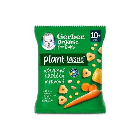 GERBER Organic křupavá srdíčka s mrkví 28 g