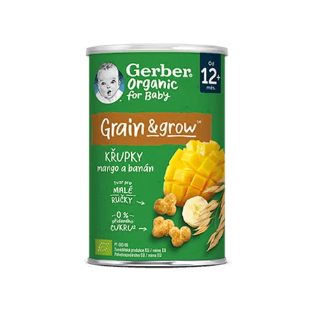 GERBER Organic křupky s mangem a banánem 35 g
