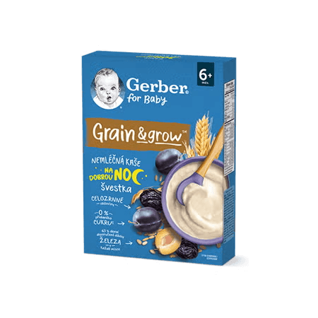GERBER nemléčná kaše pšenično-ovesná švestka 200 g