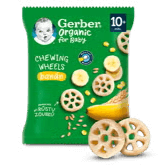 GERBER Organic chewing wheels křupavá kolečka s banánem 28 g
