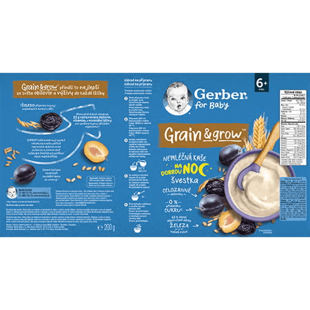 GERBER nemléčná kaše pšenično-ovesná švestka 200 g