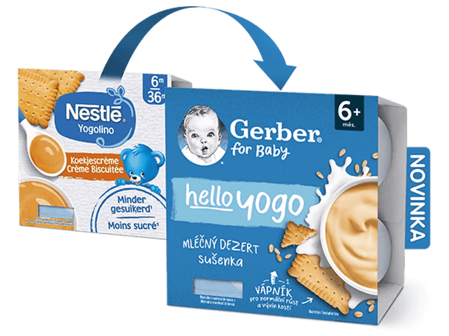 GERBER hello yogo mléčný dezert se sušenkami 4x100 g