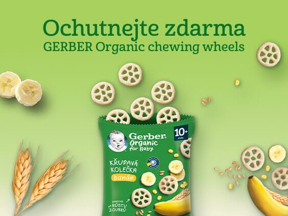 GERBER Organic ochutnejte zdarma chewing wheels