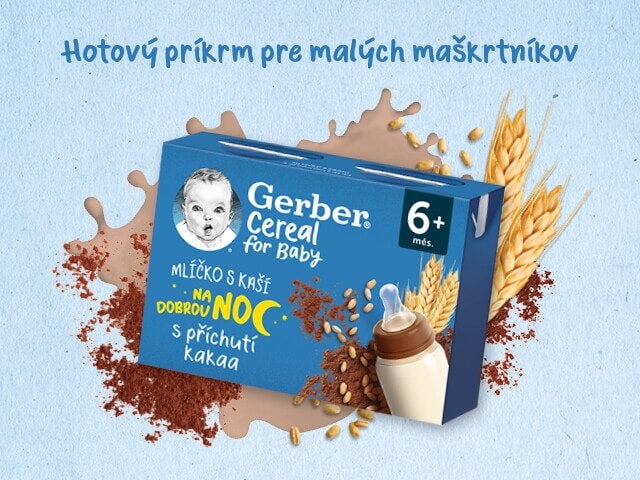 GERBER Cereal mliečko s kašou s príchuťou kakaa 2x200 ml