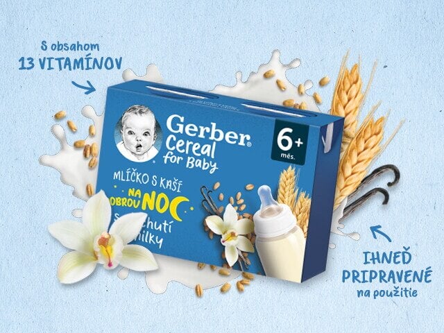 Gerber mliečko s kašou vanilka