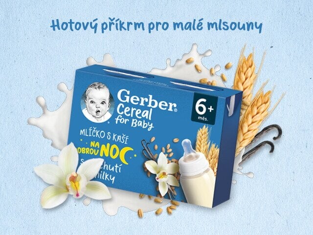 Gerber mlíčko s kaší vanilka