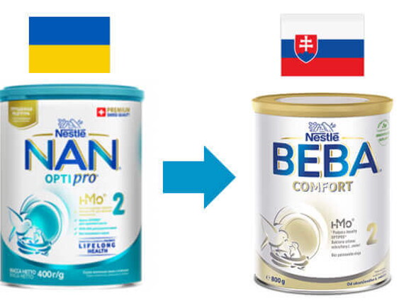 Prechod z ukrajinského dojčenského mlieka Nestlé NAN na slovenskú Nestlé BEBU