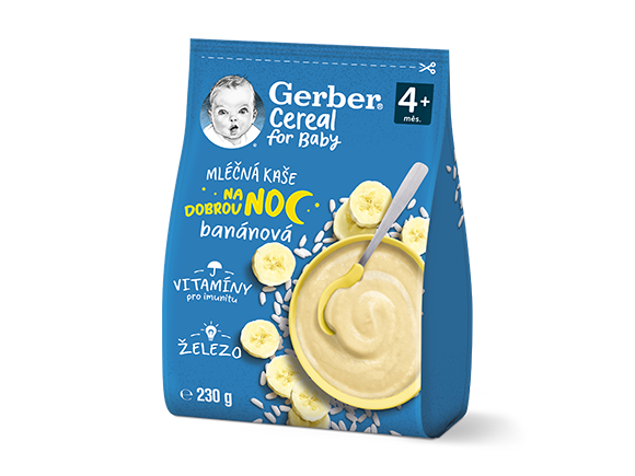 GERBER Cereal mléčná kaše banánová Dobrou noc